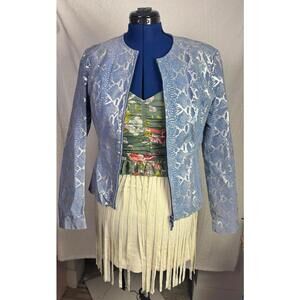 TCEC Cream Fringe Mini Skirt | Outlaw Cowgirl Boho | Festival Western | Size M